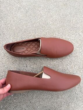 Birdies The Starling Women's 11 Tan Brown Leather Shoe Loafer Comfy Travel Slip